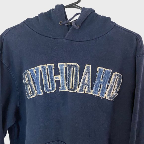 JanSport BYU-Idaho University Hoodie Women's Medium Blue Long Sleeve Sweatshirt - Picture 6 of 15